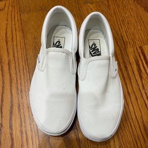 White slip on vans
